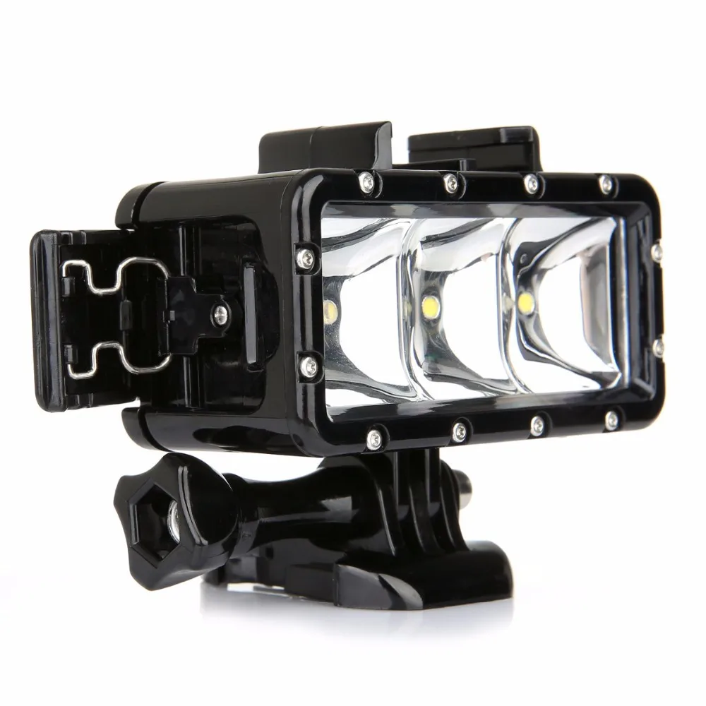 Bateria dupla Mergulho Flash Light, Subaquática Led Fill Light, Acessórios para Gopro Hero Max 10, 9, 8, 7, 6, 5, 4 Sessão, 3 +, Insta360, R, X2