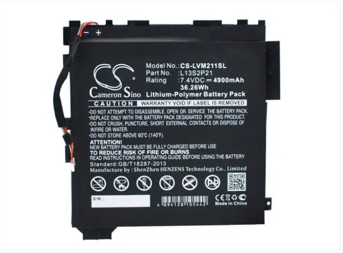 Cameron Sino 4900mAh battery for LENOVO Ideatab Miix 2 11 L13M2P23 L13S2P21 Tablet Battery