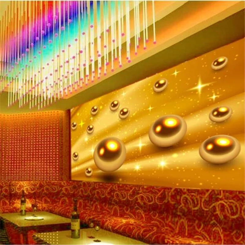 Custom wallpaper 3d murals papel de parede vector golden ball KTV background wall living room hotel mural wall papers home decor