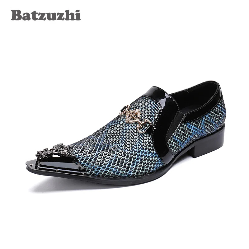 

Batzuzhi Brand Designer's Shoes Men zapatos de hombre Handmade Formal Shoes Men Genuine Leather Man Shoes Metal Tip Toe, US6-12