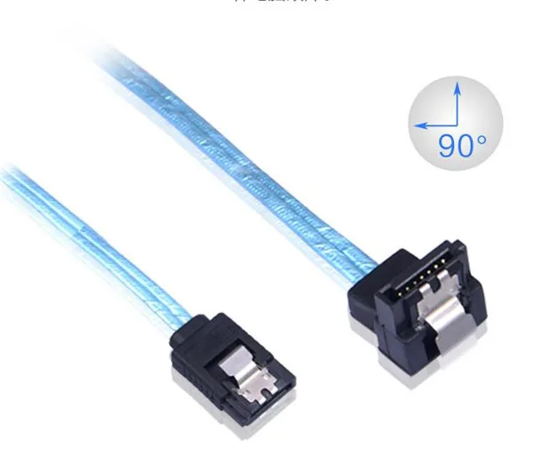 Cable SATA 3 de ángulo de 90 grados, Cable SATA III de 6 GB/s, Cable de datos SATA 100 para SDD HDD, azul, 40CM, 3,0 Uds.