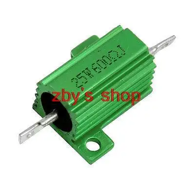 5% 600 โอห์ม 25 วัตต์อลูมิเนียมสีเขียว Housed Clad ตัวต้านทานแบบลวดพัน