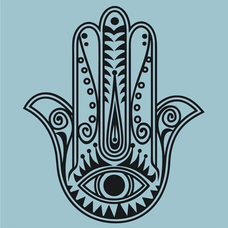 Naklejka ścienna z ręką hamsa, naklejka ścienna z winylu hamsa, naklejka dekoracyjna do domu muzułmańskiego, IS2011
