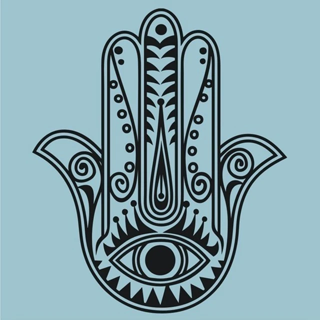 Naklejka ścienna z ręką hamsa, naklejka ścienna z winylu hamsa, naklejka dekoracyjna do domu muzułmańskiego, IS2011