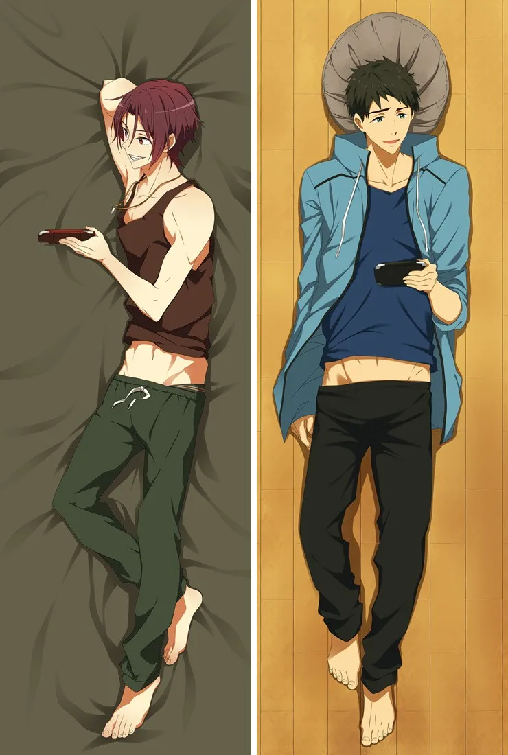 Anime Free! Japan Anime Rin Matsuoka Tachibana Makoto Hug Body Pillow Case Cover