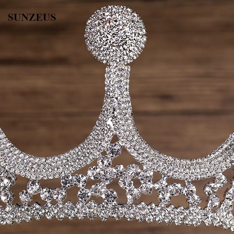 Công Chúa Tiara Cô Dâu Shinny Pha Lê Cưới Vương Miện Sang Trọng Băng 2022 Bạc Mũ Accesorios Novia SQ0323