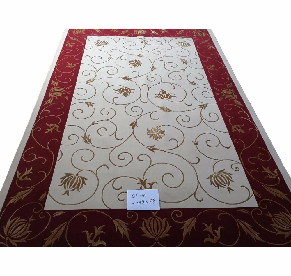 

Free shipping 150Line Hand-knotted Wool Oriental Tibetan Rug handmade Tibetan carpet WIth silk flowers