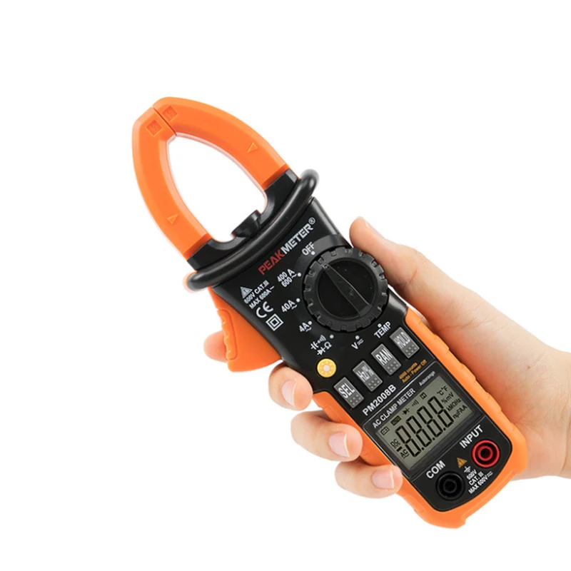 PEAKMETER PM2008A/PM2008B Professional digital AC 600A Clamp meter BackLight Multimetro Clamps Leakage With black bag