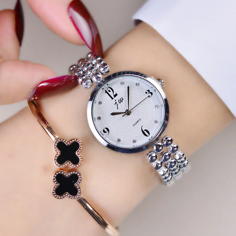 2018 New Brand Jw Quartz Watch Women Luxury Gold Silver Wristwatches Ladies Simple Crystal Bracelet Watches Female Clock Gifts