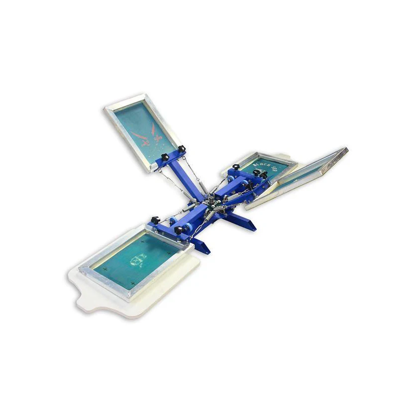 TJ manual 4 color 2 station t shirt screen printing machine t-shirt printer press equipment 55*45cm DIY T Shirt