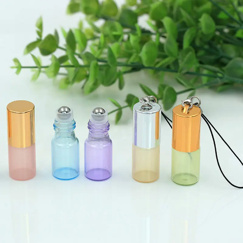 3ml Roll On Bottles With Hook Essential Oil In Refillable Glass Roller Ball Frangrance Perfume Bottle