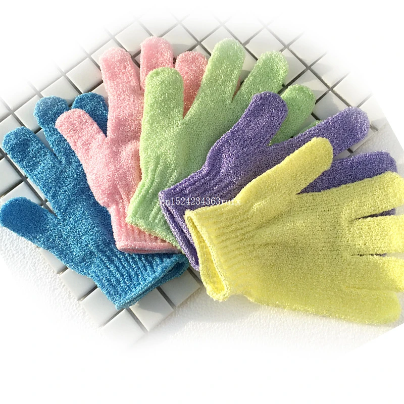 200pcs Shower Bath Gloves Exfoliating Wash Skin Spa Massage Scrub Body Scrubber Glove Random Color