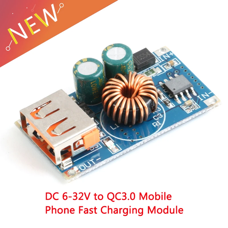 12V24V to 5V USB Support Qualcomm QC3.0 Maximum 24W Regulated Power Converter Buck Module Input6V-32V QC2.0 AFC BC1.2 SFCP