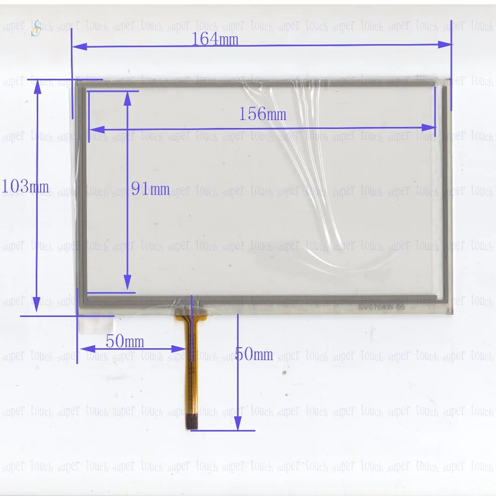 

ZhiYuSun 164mm*103mm SV0704W 7inch 4-wire resistive touch panel for Car DVD, 164*103GPS Navigator screen glass