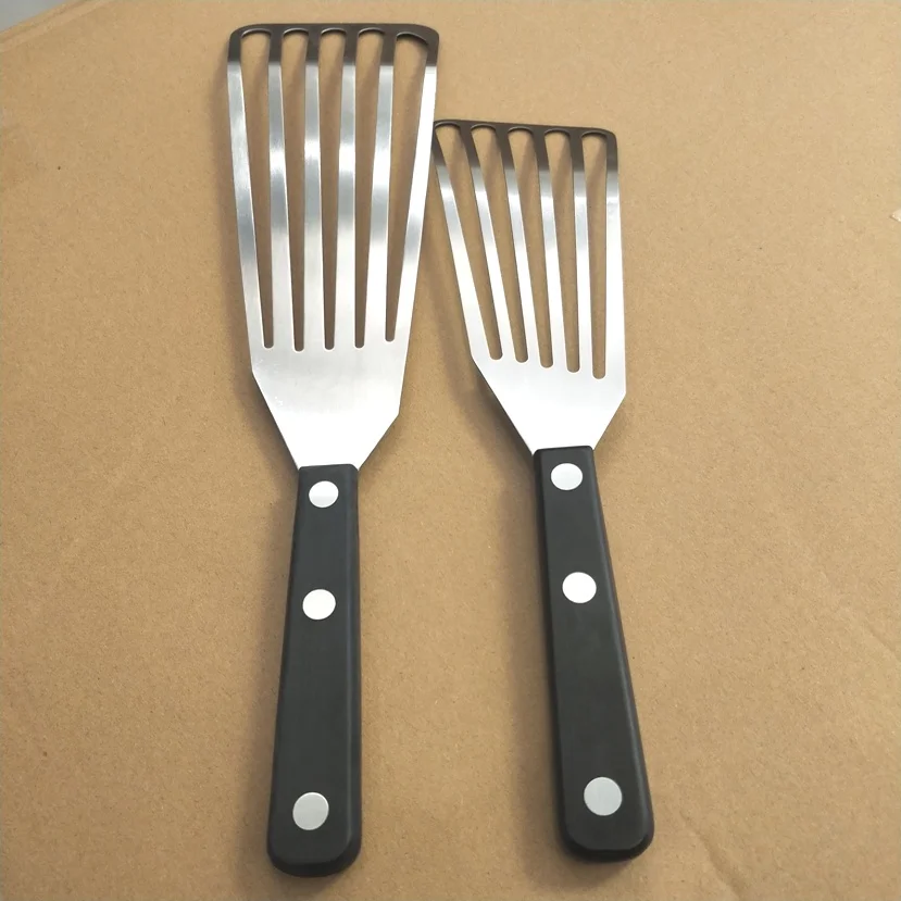 MIU France Set of 2 Small+Large Stainless Steel Slotted Turner, 3 by 11-Inch +13-1/2-Inch