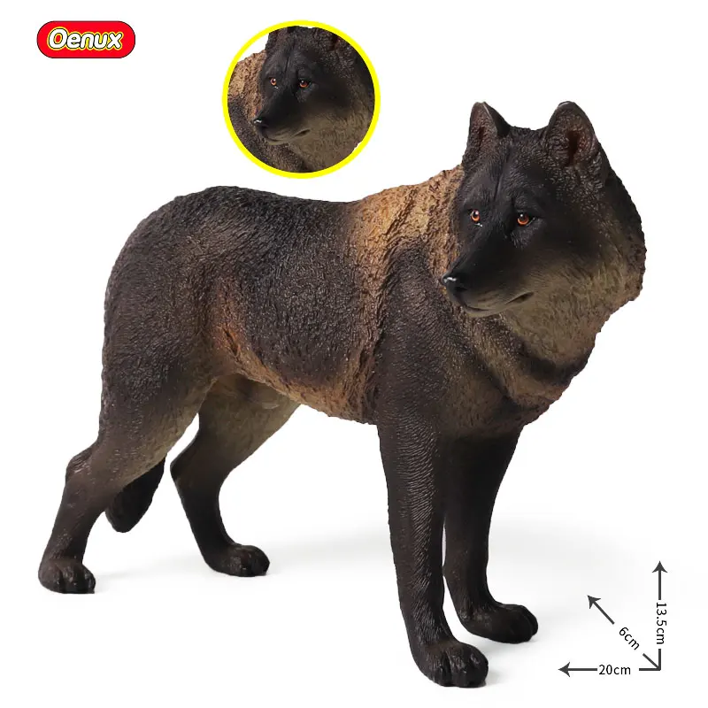 Oenux-野生の動物の形をしたアクションフィギュア,オオカミの形をした