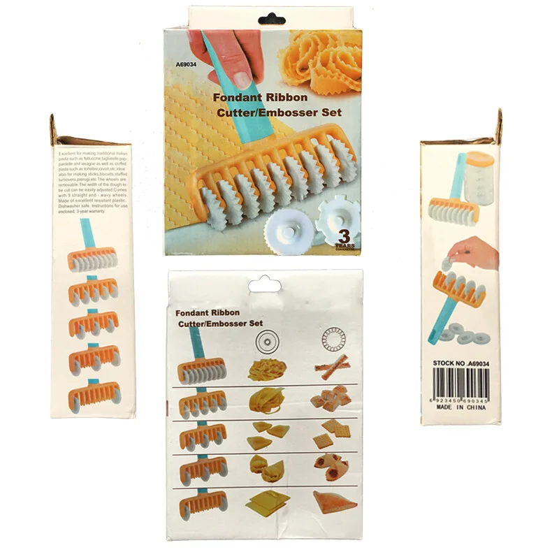 37pcs Fondant Strip Ribbon Cutter Sugarcraft Cake Decorating Tools Rolling Pin Embosser Roller Set Baking Tools K209