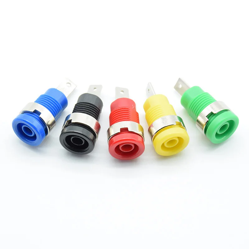 5pcs 4MM Binding Post Banana Socket panel mount Test Probe connector 12 mm mounting holes red black green blue yellow