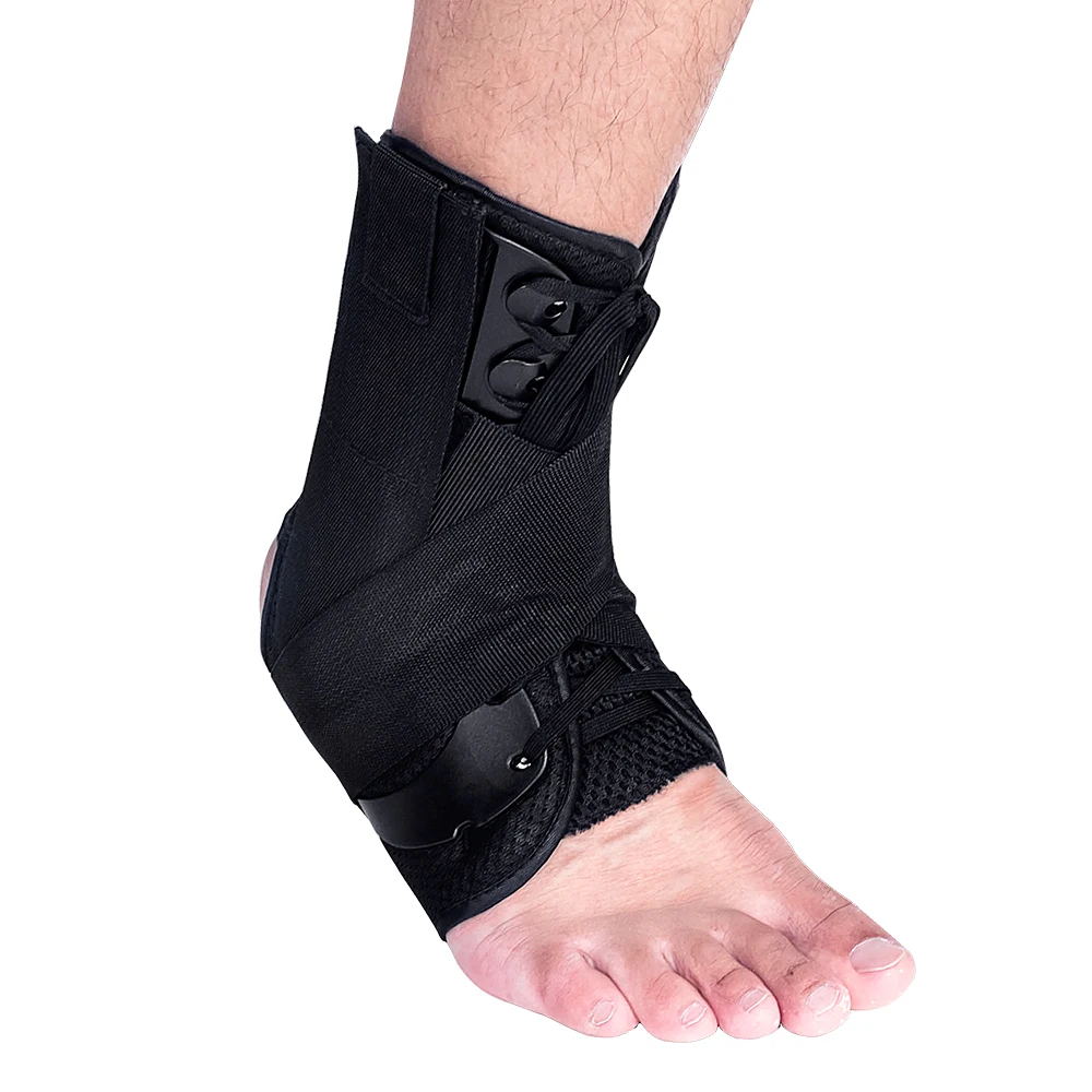 Kuangmi Ankle Brace Lace Up With Side Stabilizers and Cross Auxiliary Fixing Belt Strength Protection 1 Piece