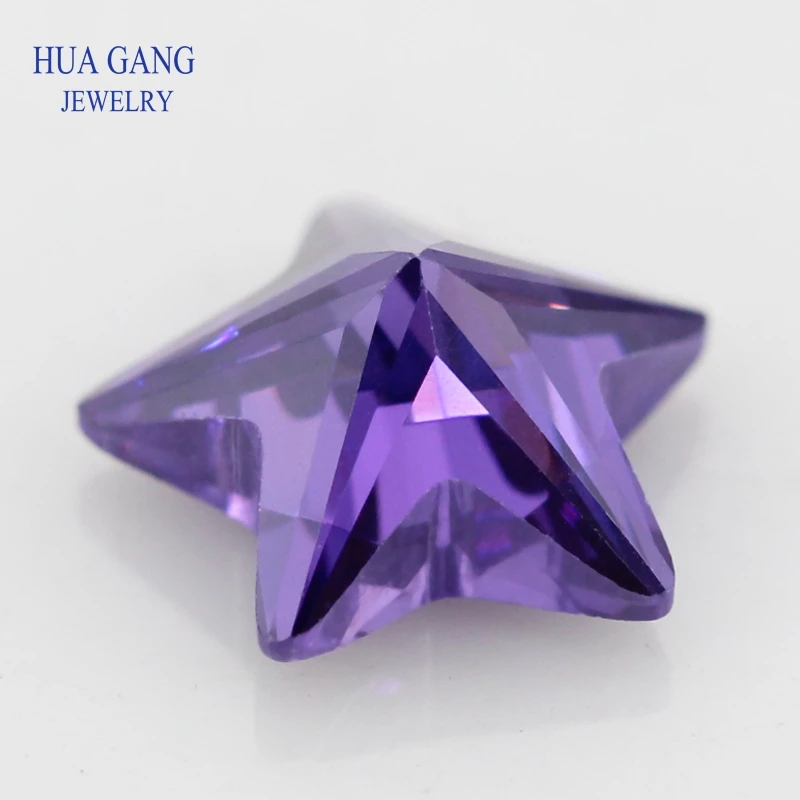 5A Violet Star Shape Brilliant Cut CZ Stone Synthetic Gems Cubic Zirconia For Jewelry Size 2.5x2.5~12x12mm