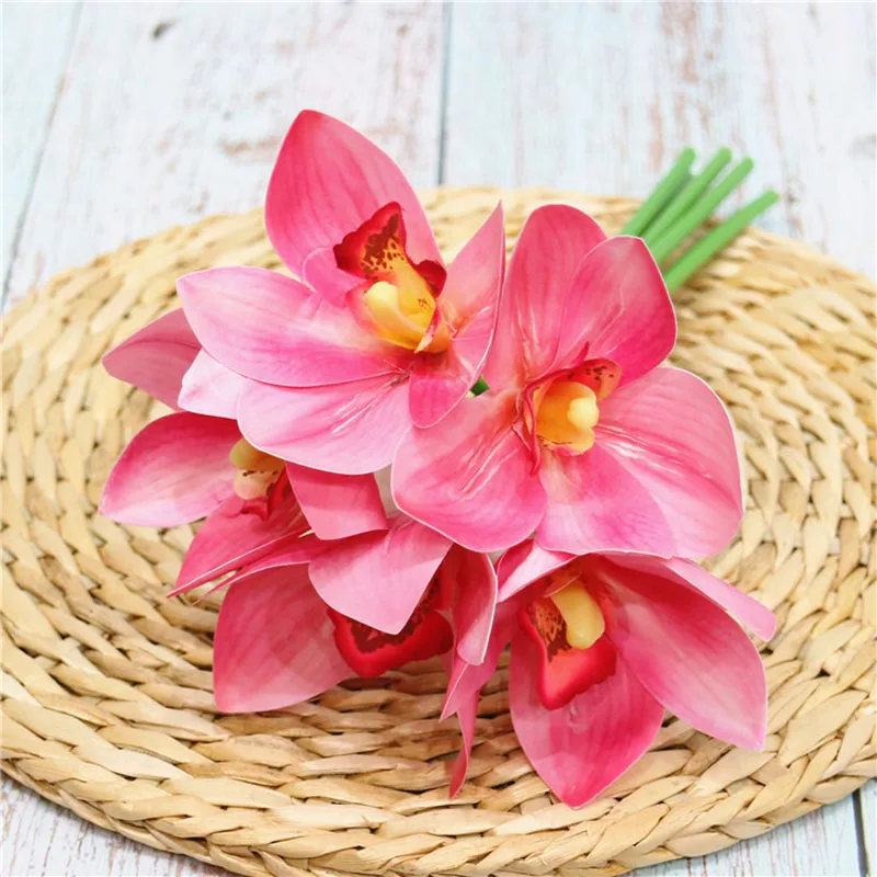 

Artificial Cymbidium Bouquet for Wedding Decoration, 5Heads, Artificial Flower, Fake Flower, Home Decor, 5Pcs per Lot