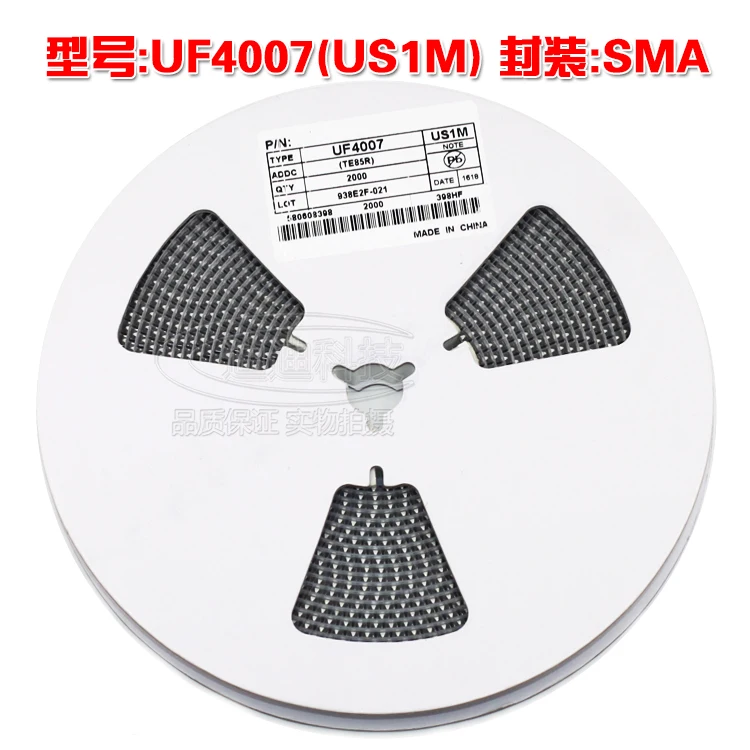 Nowy UF4007 SMA sitodruk US1M 1.0AMP dioda prostownicza HER107 1000V 1A