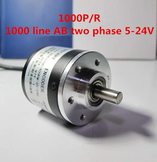 

Photoelectric rotary encoder 1000 pulse 1000 line AB two phase 5-24V with coupling 1000P/R NPN output Incremental rotary encoder