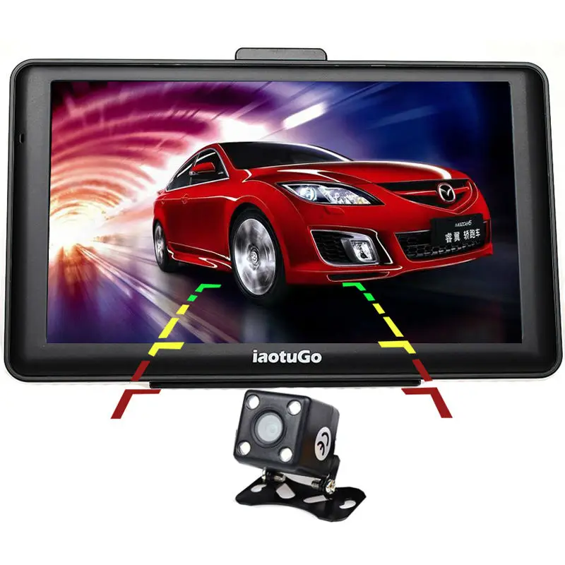 iaotuGo 7" Capacitive GPS Navigator Car Truck Navigation Rearview Camera Bluetooth AVIN 256M 8G FM Music Game Free Maps Updated