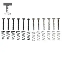 Tooyful 6 Pieces Iron SSS Single Coil Pickup Adjusting Height Screws with Springs Set for Electric Guitar Replacement Parts