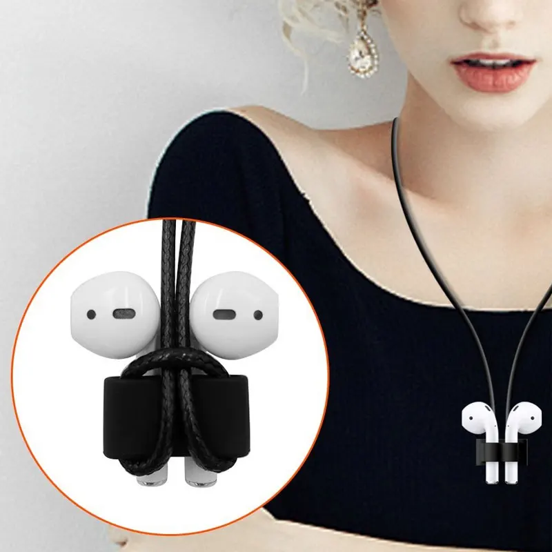 Silicone Holder Clip for AirPods Apple wireless earphone socket stand case compatible with Apple watch sport hook clip Anti-lost