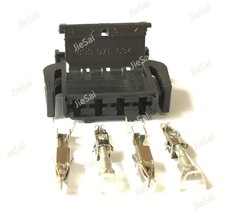 4 Pin Female Auto Connector With Terminals 893971634 For VW 893 971 634