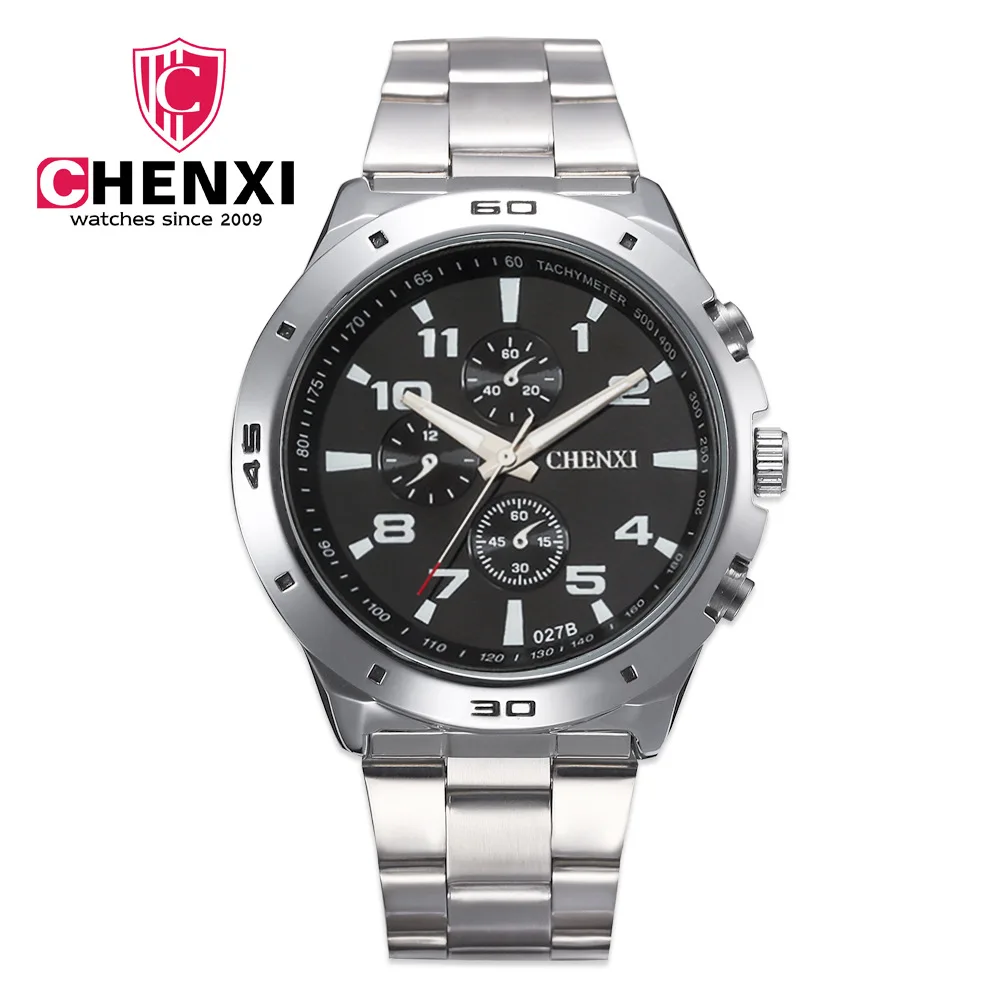 Chenxi Fashion Brand Luxe Horloges Mannen Casual Rvs Waterdicht Gift Klok Quartz Man Horloge Relogio Masculino