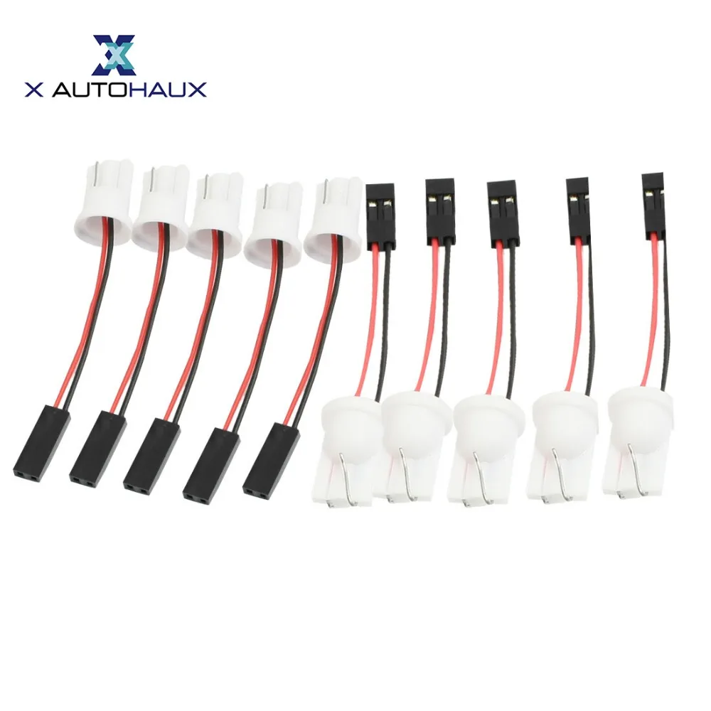 

X Autohaux 68mm Truck Car Auto T10 Light Adapter W5w Led Bulb Light Wire Harness Adapter 10/20/50 Pcs for Car Interior