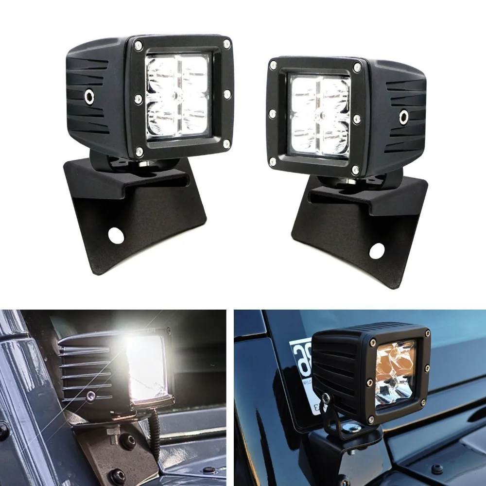 

Car Windshield Hinge Light A-pillar Mount Brackets With 3Inch Pods Work Lights For Jeep Wrangler JK 07-18 Accessories