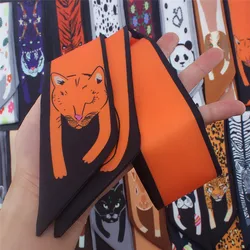 17 Colors Animal Print 2023 New Bag Skinny Silk Scarf For Women Luxury Brand Foulard Women Tie Fashion Head Scarves For Ladies