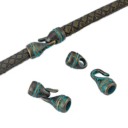 5Sets Antique Bronze Patina Hook Clasp For 5MM Round Leather Cord Bracelet Jewelry Making Accessories Findings