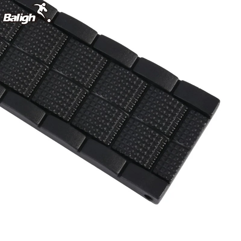 Newest Fashion 20 22 MM Black Silicone Rubber Waterproof Men& Women Watch Strap Band Deployment Buckle Watch Band