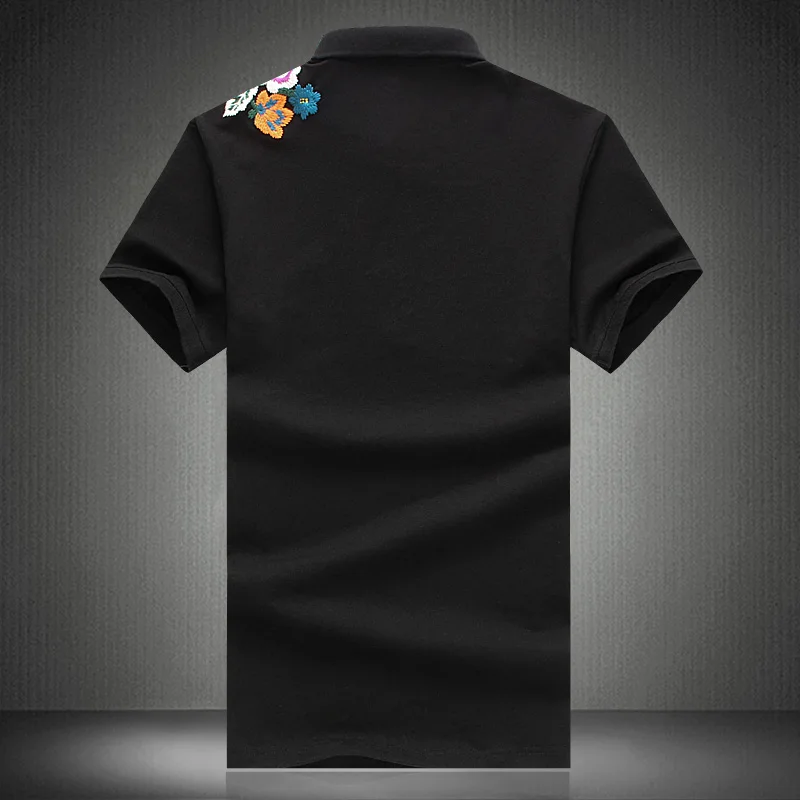 Embroidery Floral Chinese Style Polo Shirts For Men Short Sleeved Summer Quality Cotton Blends Casual Boutique Camisas De Hombre