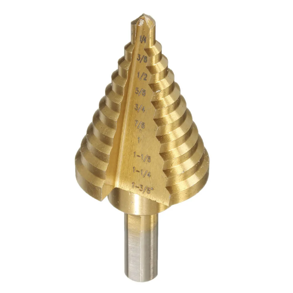 WENXING 1/4 'per 1-3/8' di Titanio 10 Passo Punta Del Trapano HSS COBALTO Unibit Strumento Per Copriletto Metallo