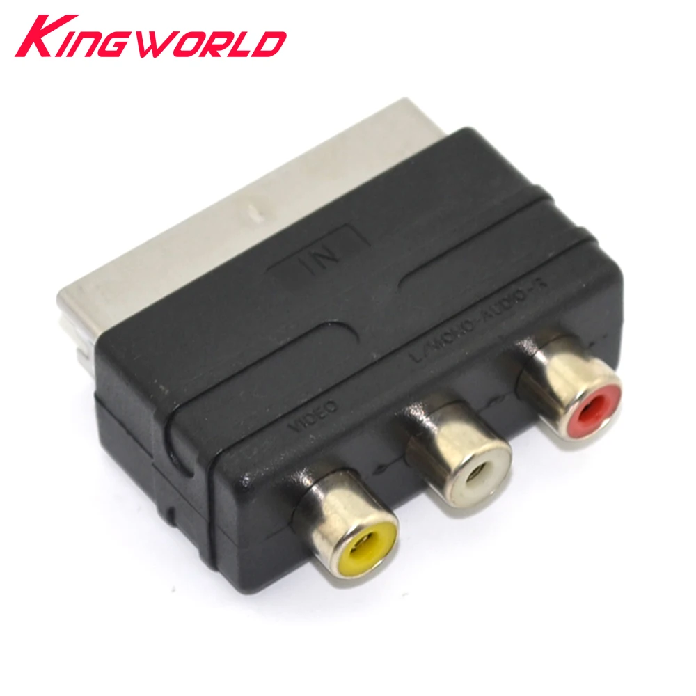 Высокое качество Scart штекер к 3RCA Phono Female AV TV Аудио Видео адаптер Вход для PS4 Для WII DVD VCR