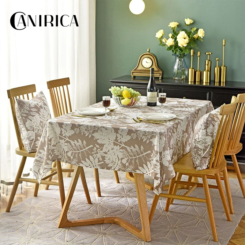 CANIRICA Table Cloth Rectangular Waterproof Tablecloth Home Protection Decoration Table Cover Pastoral Flower Obrus For Wedding