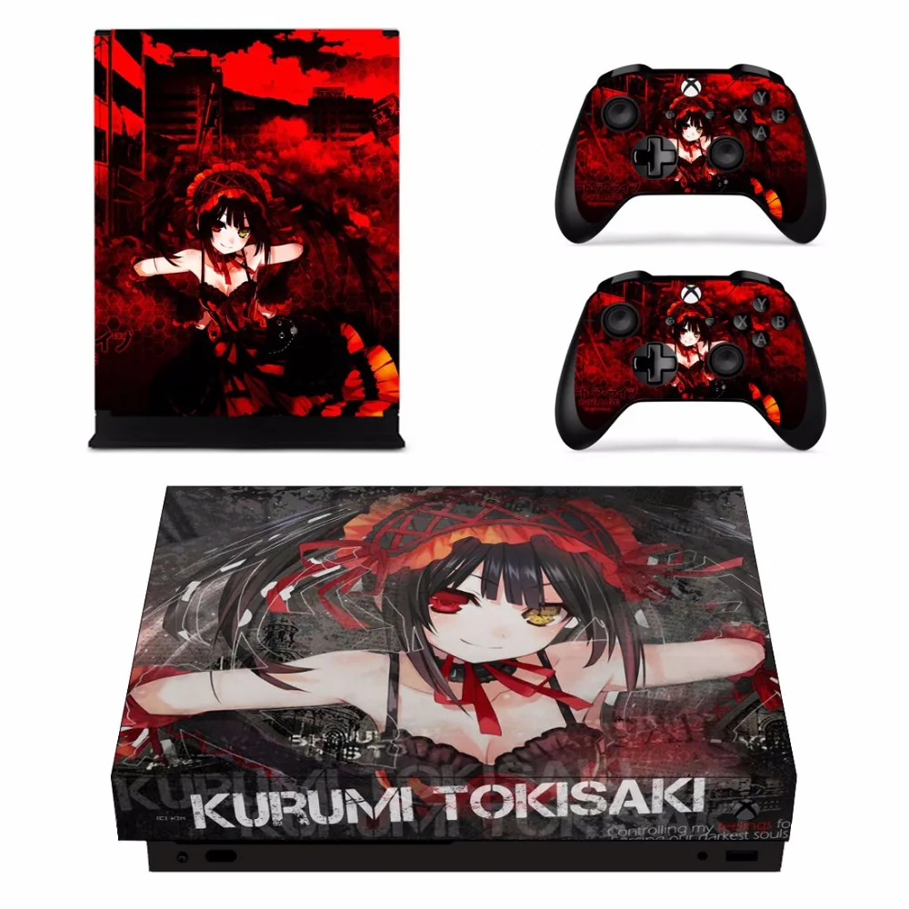 Anime Date A Live Tokisaki Kurumi Skin Sticker Decal For Microsoft Xbox One X Console and Controller For Xbox One X Skin Sticker