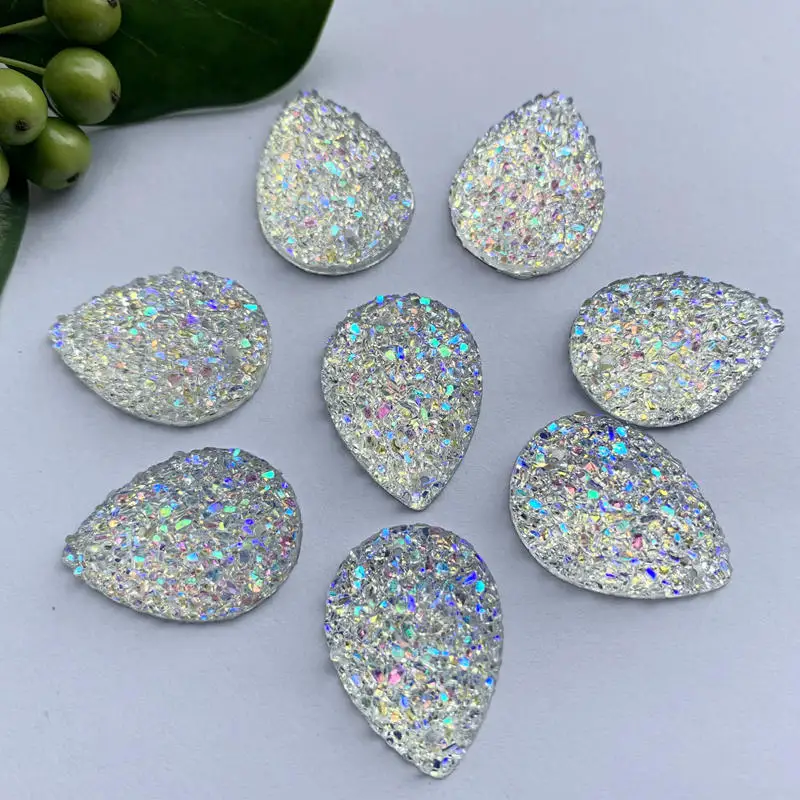 High Quality water Drop shape Crystal ore 2 hole  Sew Rhinestones Flat Back Crystals for Wedding decorate 15pcs 18*25mm -E56