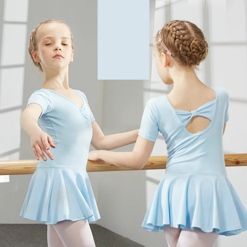 Kinder Ballett Tanzen Trikot einteiliges Kleid Mädchen Kurzhülse Ballett-tutu Kleid für Ballett Tänzerin Kinder Tanzen kostüme