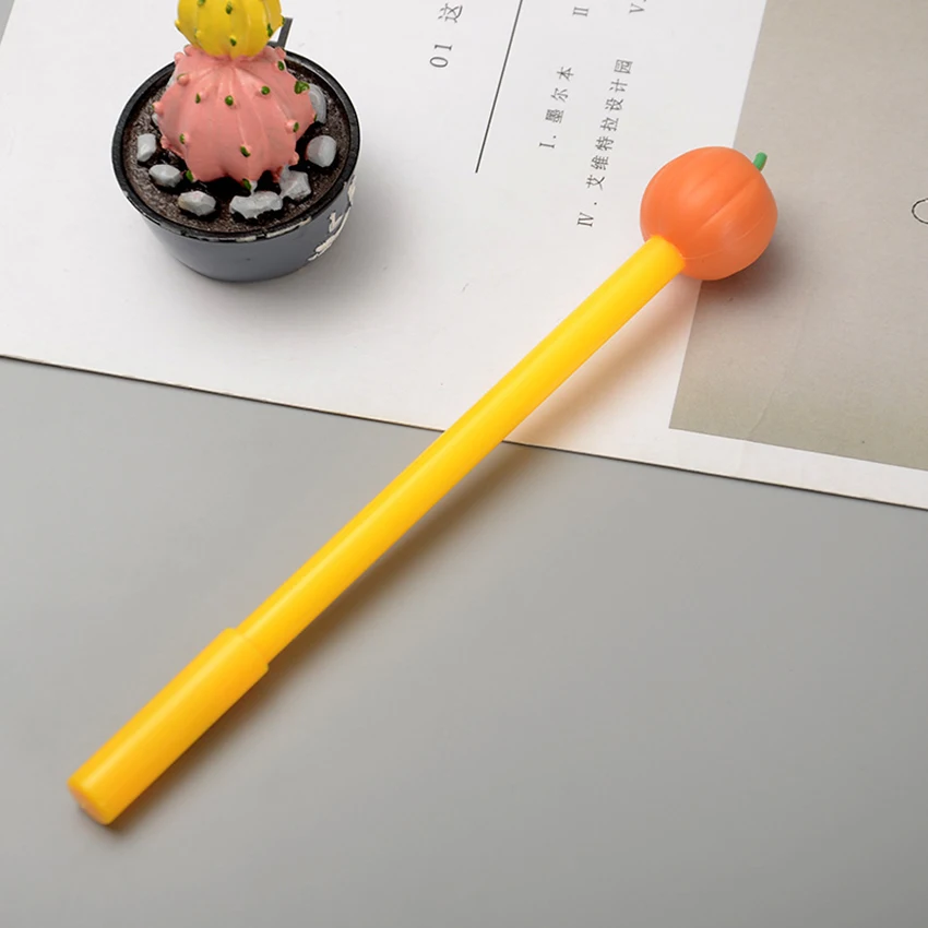 1PC Stationery Cute Pumpkin Ghost Design 0.5mm Black Ink Gel Pen School Office Supply Handle Halloween Creative Gift