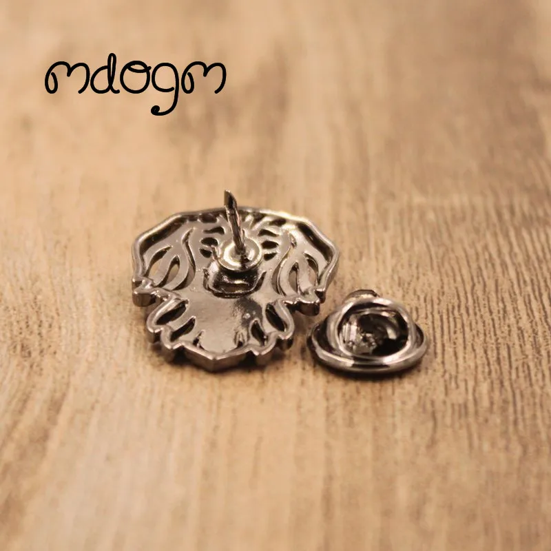 Mdogm Dachshund Dog Animal Brooches And Pins  Suit Cute Funny Metal Small Father Collar Badges Gift For Male Men B045