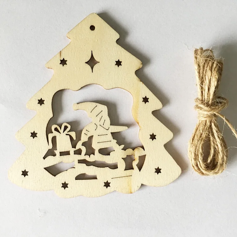 

Home Decoration Hanging Ornaments Wooden Christmas Tree Ornaments