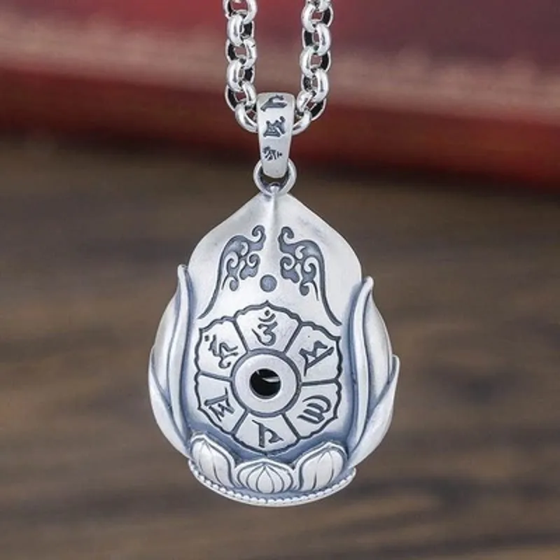 BOCAI S999 Sterling Silver Pendants for Women Men New Fashion Creative Projection Guardian Amulet Amitabha Buddha Free Shipping