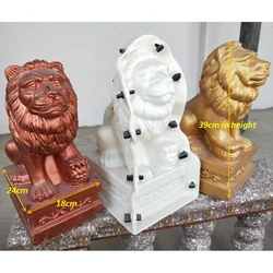 Lion Statue ABS Plastic Mold for Home Villa Garden Concrete Casting Molds DIY Craft Mold for Outdoor Decorations