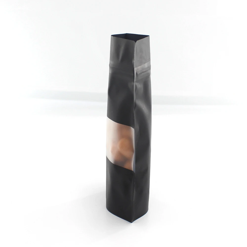 6 Sizes Thick Reclosable PE Ziplock Packaging Bag Matte Black Stand Up Zip Lock Plastic Bags Food Gift Storage Bag with Window
